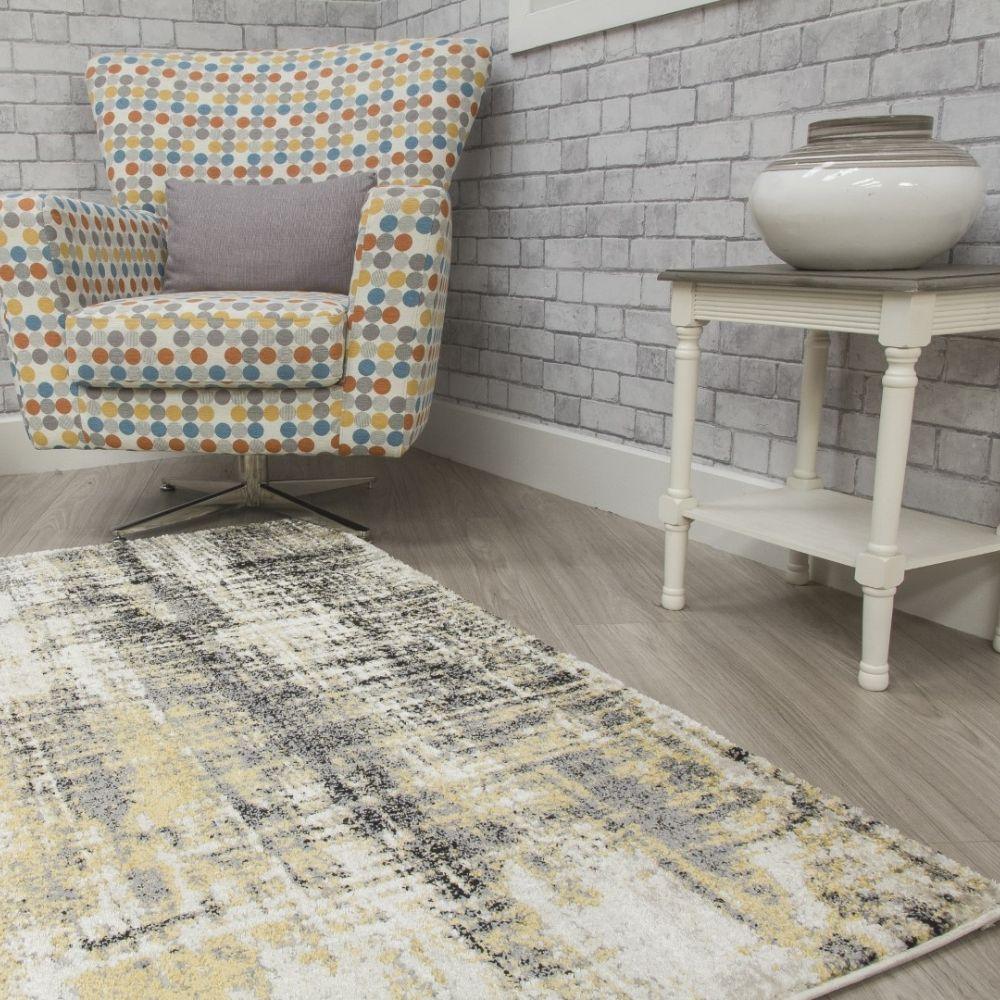 Callisto Accents Yellow Rug | Abstract Modern Motives - Choice Stores