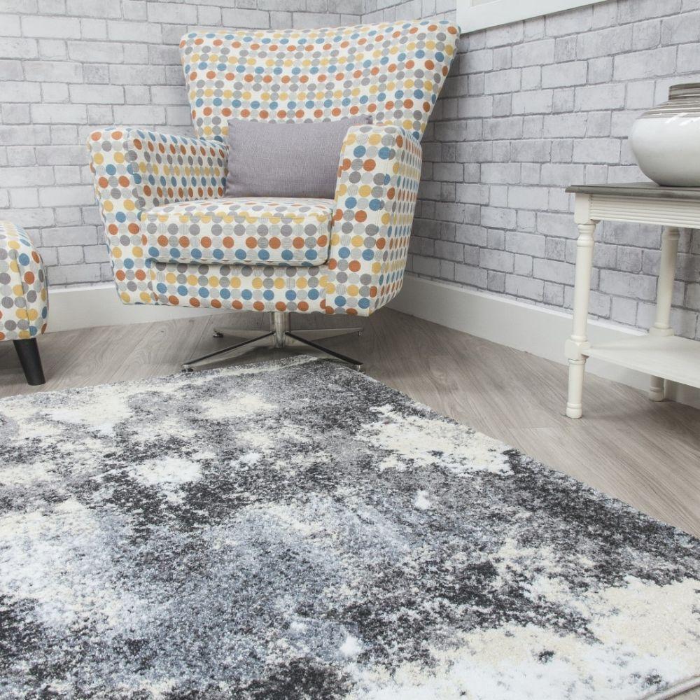Callisto Storm Grey Blue Rug | Abstract Modern Motives - Choice Stores
