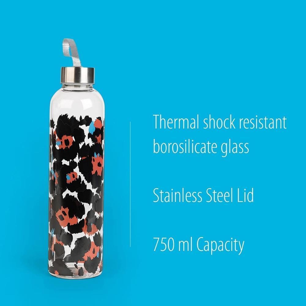 Cambridge Pop Animal Print Glass Water Bottle | 750ml - Choice Stores