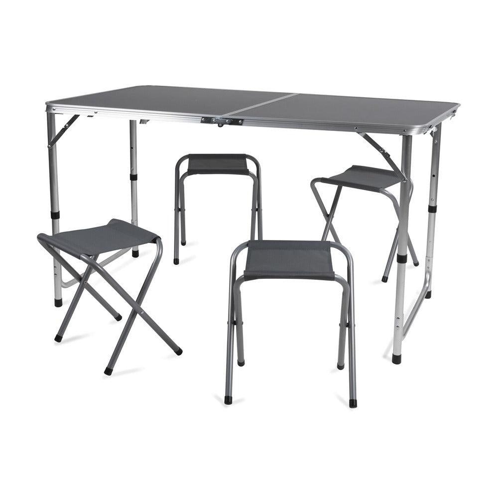 Camp Active Foldable Picnic Furniture Set | Includes Table & 4 Chairs | 120 x 60 cm - Choice Stores