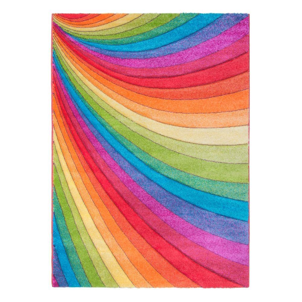Colourful Ribbed Rug Texture Candy Modern Rainbow Rug - Vivid Colours | Choice Stores