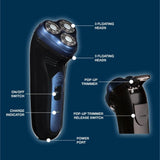 Carmen Midnight Blue Triple Head Flex & Pivot Cordless Shaver - Choice Stores