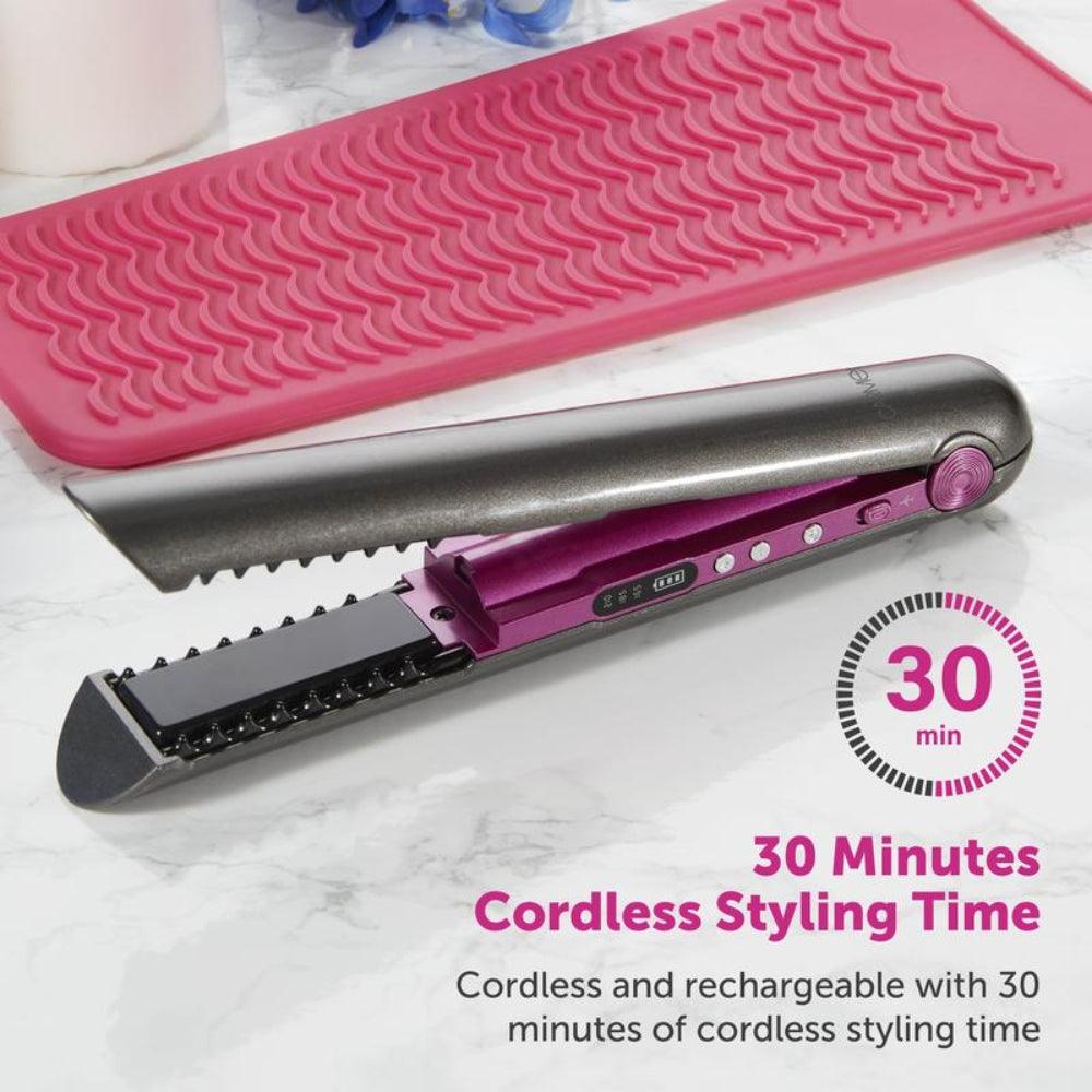 Carmen Neon Cordless Hair Straightener | Neon Pink &amp; Graphite Grey - Choice Stores