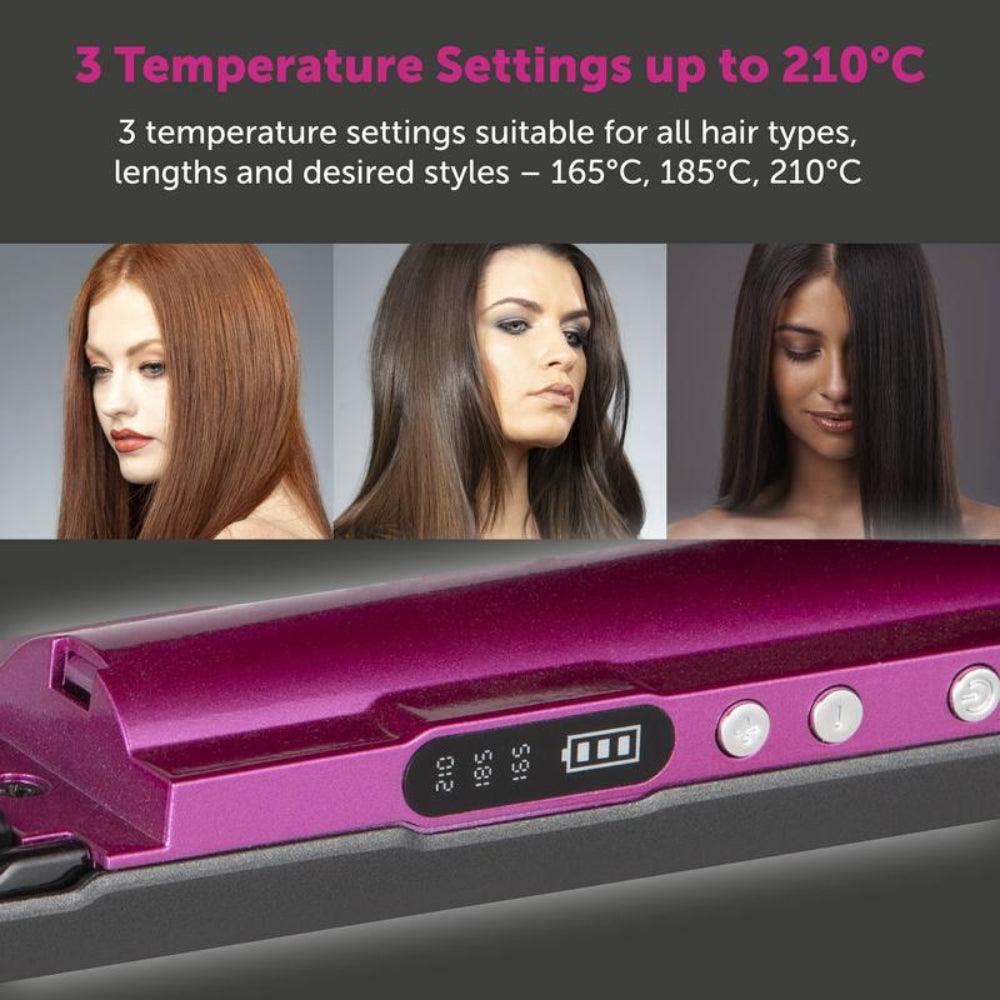 Carmen Neon Cordless Hair Straightener | Neon Pink &amp; Graphite Grey - Choice Stores