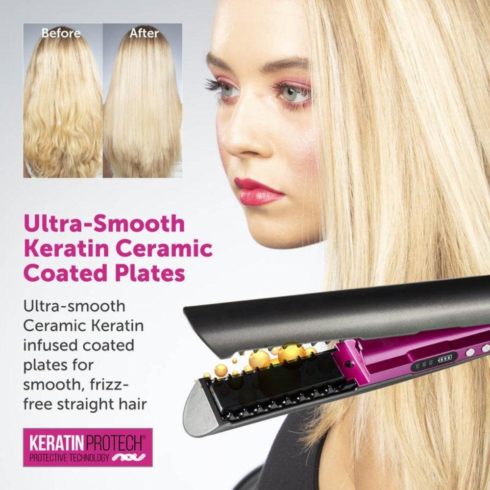 Carmen Neon Cordless Hair Straightener | Neon Pink &amp; Graphite Grey - Choice Stores