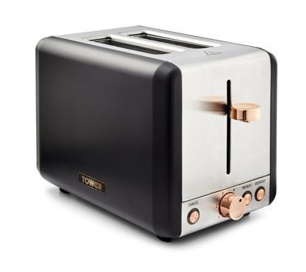 Cavaletto 850W 2 Slice Toaster S/Sl Black and Rose Gold - Choice Stores