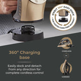 Ceraglide 2800W 360 Cord Cordless Steam Iron Black and Gold - Choice Stores
