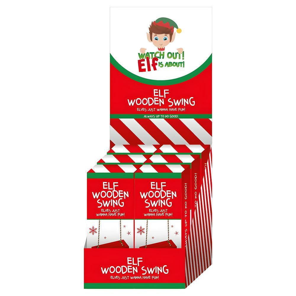 Christmas Elf Festive Wooden Swing - Choice Stores