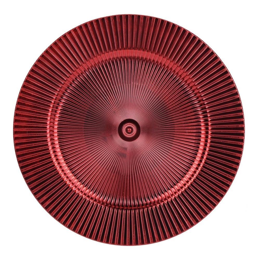 Christmas Metallic Red Serving Plate | 33cm - Choice Stores