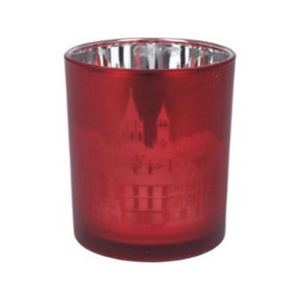 Chrostmas Street Frosted Red Tealight Holder | 10cm - Choice Stores