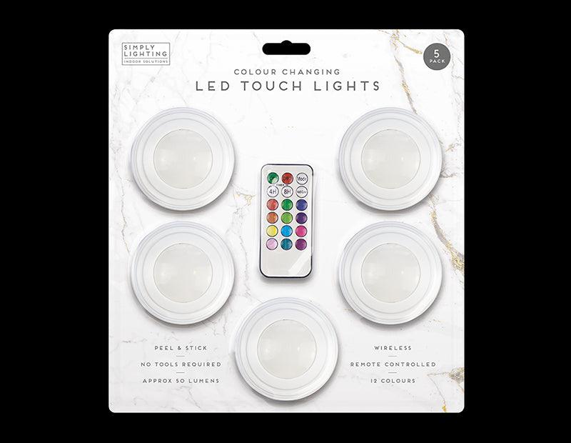 Colour Changing LED Touch Lights Pack of 5 Choice Stores