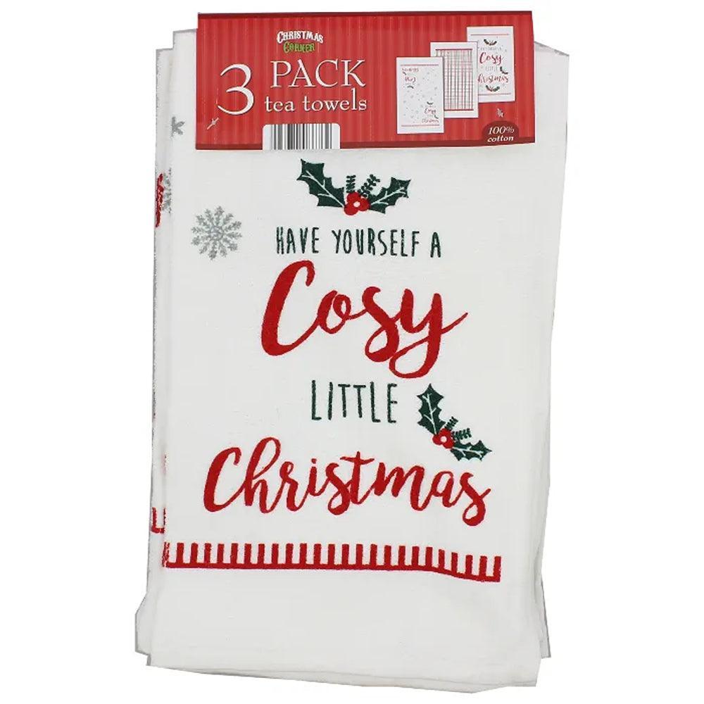 Country Club Assorted Christmas Tea Towels | Pack of 3 - Choice Stores