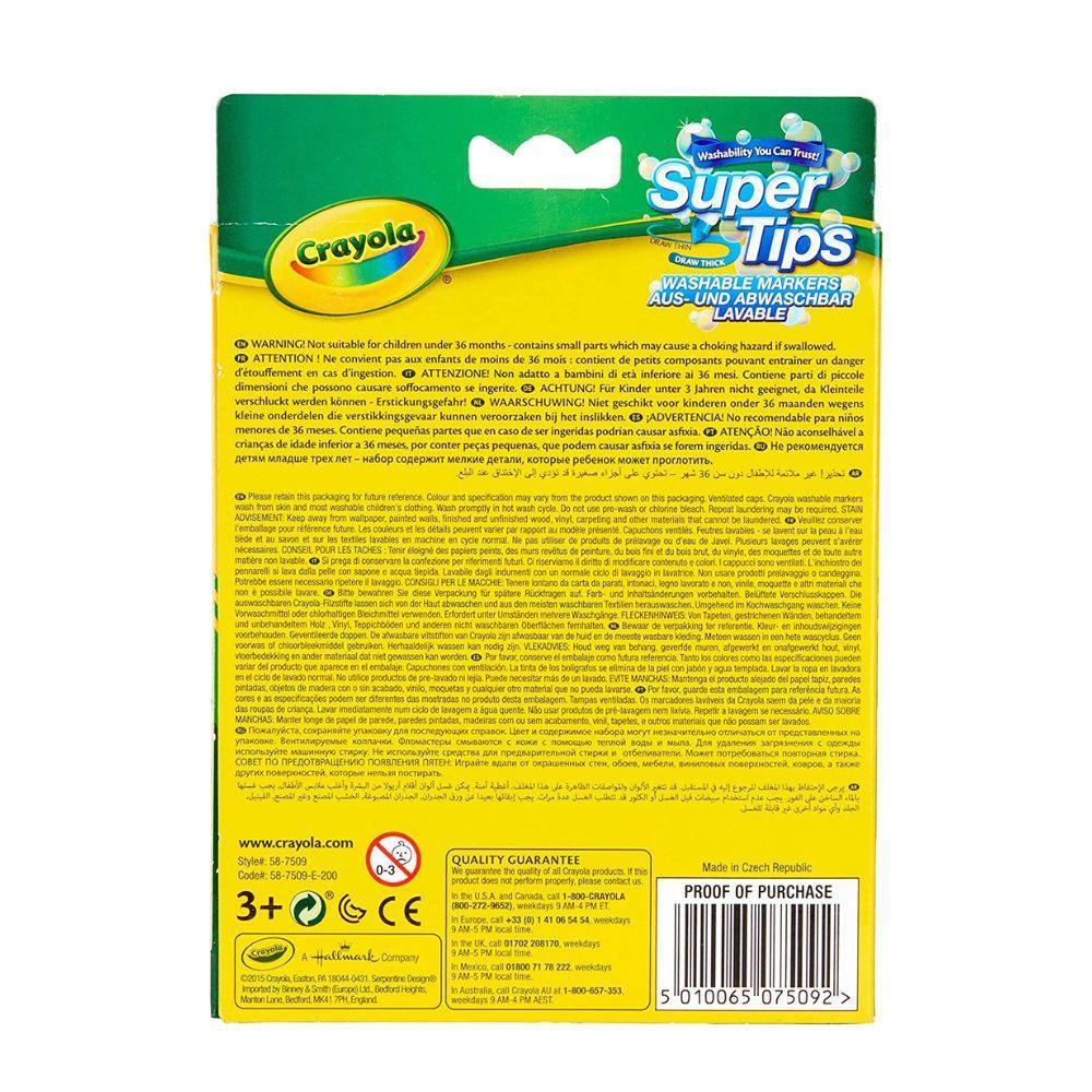 Crayola Supertips Washable Markers | Pack of 12 - Choice Stores