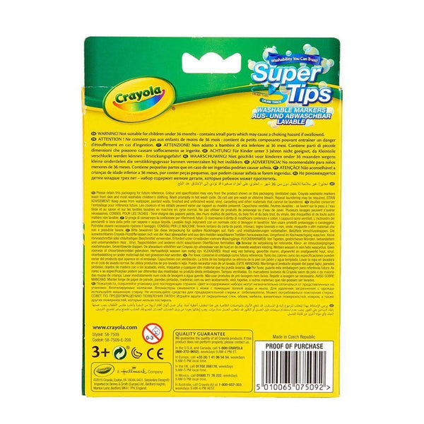 Crayola Supertips Washable Markers | Pack of 12 - Choice Stores