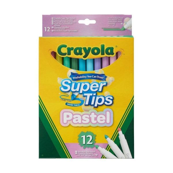 Crayola Supertips Washable Markers | Pastel | Pack of 12 - Choice Stores