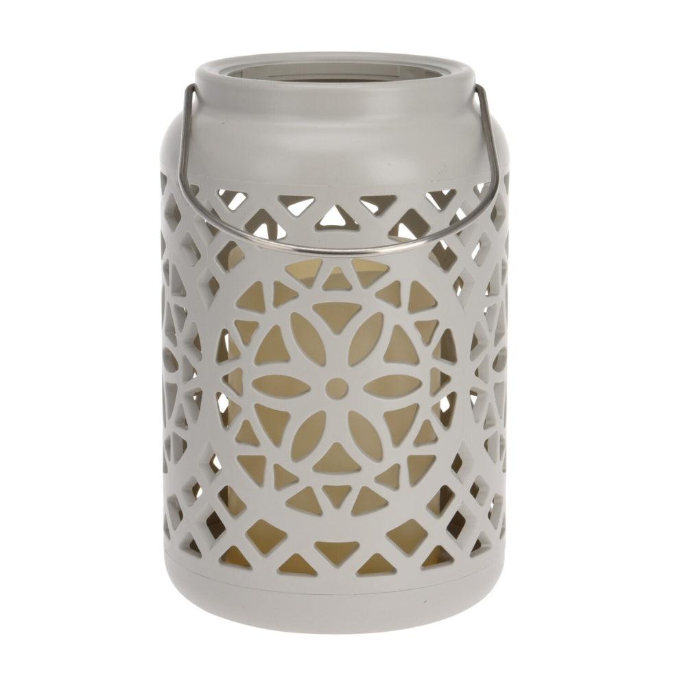 Cream LED Light Lantern with Cut Out Design | 19cm - Choice Stores