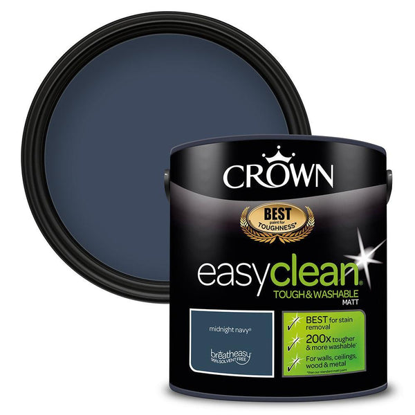 Crown Easyclean Matt Emulsion Paint | Midnight Navy - Choice Stores