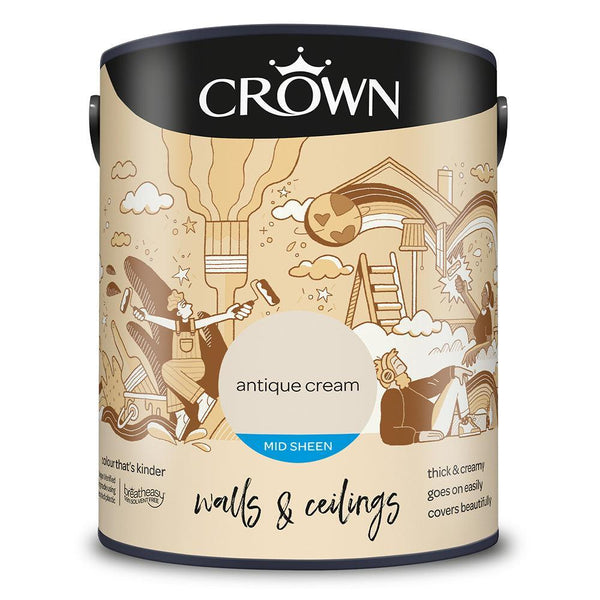 Crown Mid Sheen Emulsion Paint | Antique Cream - Choice Stores