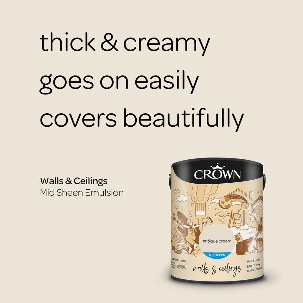 Crown Mid Sheen Emulsion Paint | Antique Cream - Choice Stores