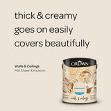 Crown Mid Sheen Emulsion Paint | Antique Cream - Choice Stores
