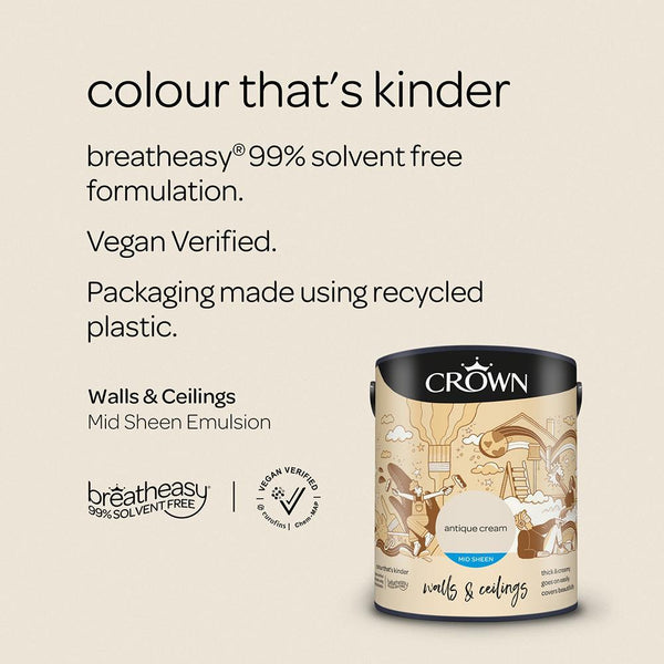 Crown Mid Sheen Emulsion Paint | Antique Cream - Choice Stores