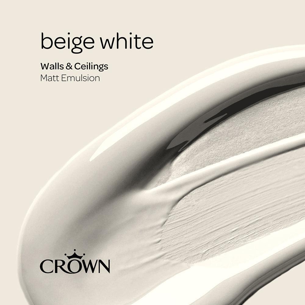 Crown Walls & Ceilings Matt Emulsion | Beige White | 40ml Tester - Choice Stores