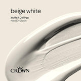 Crown Walls & Ceilings Matt Emulsion | Beige White | 40ml Tester - Choice Stores