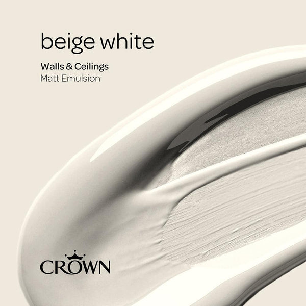 Crown Walls & Ceilings Matt Emulsion | Beige White | 40ml Tester - Choice Stores