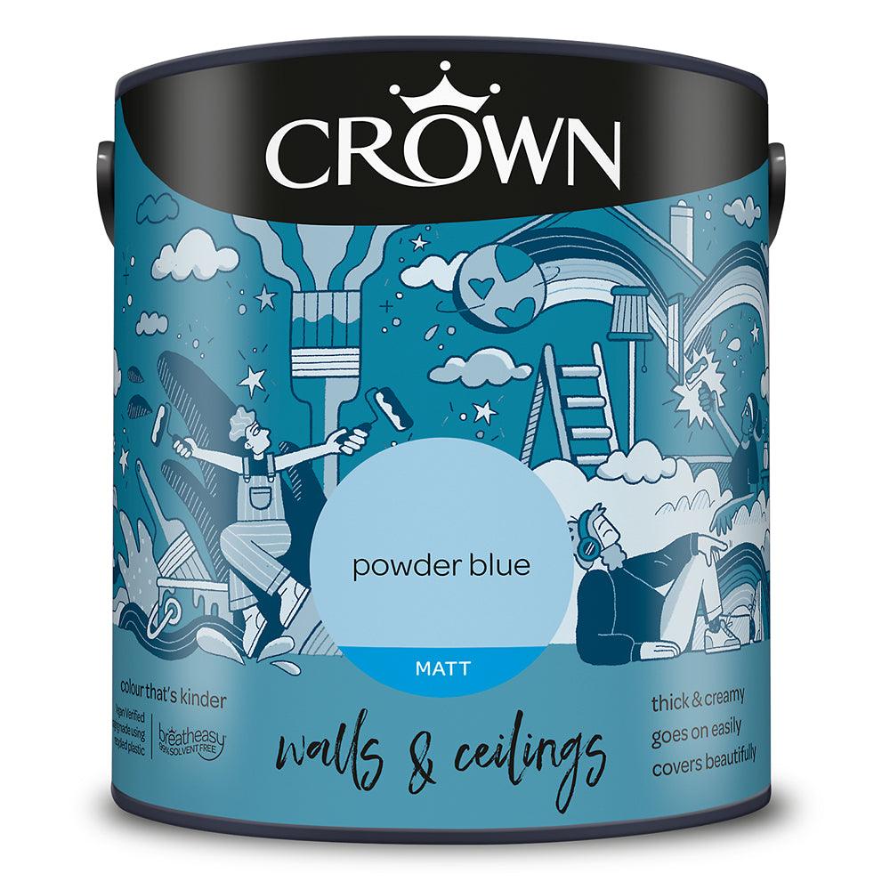 Crown Walls &amp; Ceilings Matt Emulsion | Poweder Blue - Choice Stores
