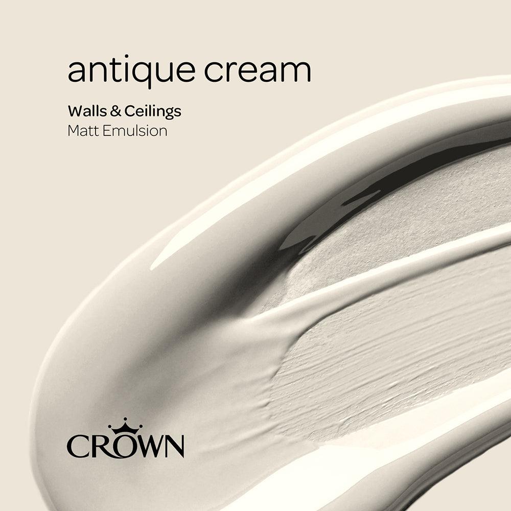 Crown Walls &amp; Ceilings Matt Emulsion Paint | Antique Cream - Choice Stores