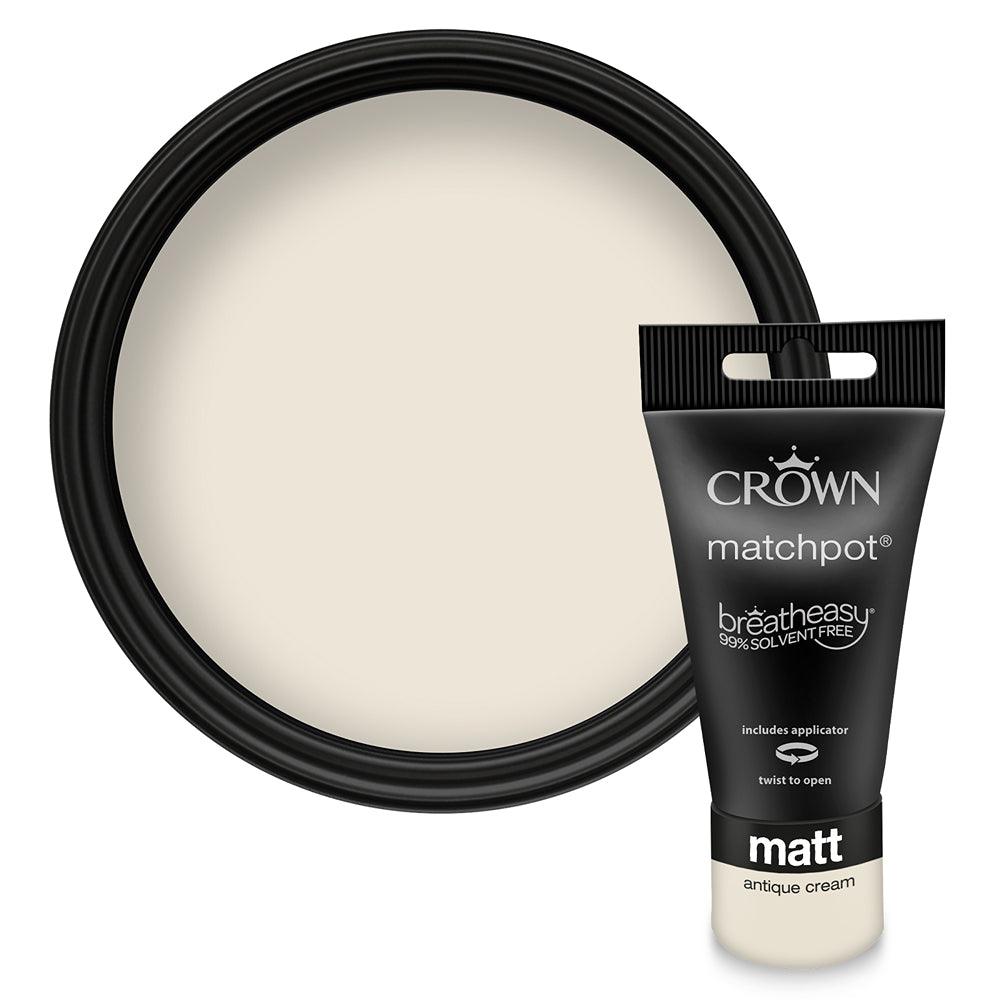 Crown Walls & Ceilings Matt Emulsion Paint | Antique Cream | 40ml Tester - Choice Stores