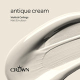 Crown Walls & Ceilings Matt Emulsion Paint | Antique Cream | 40ml Tester - Choice Stores