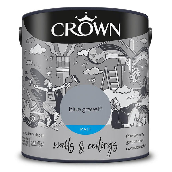 Crown Walls & Ceilings Matt Emulsion Paint | Blue Gravel - Choice Stores