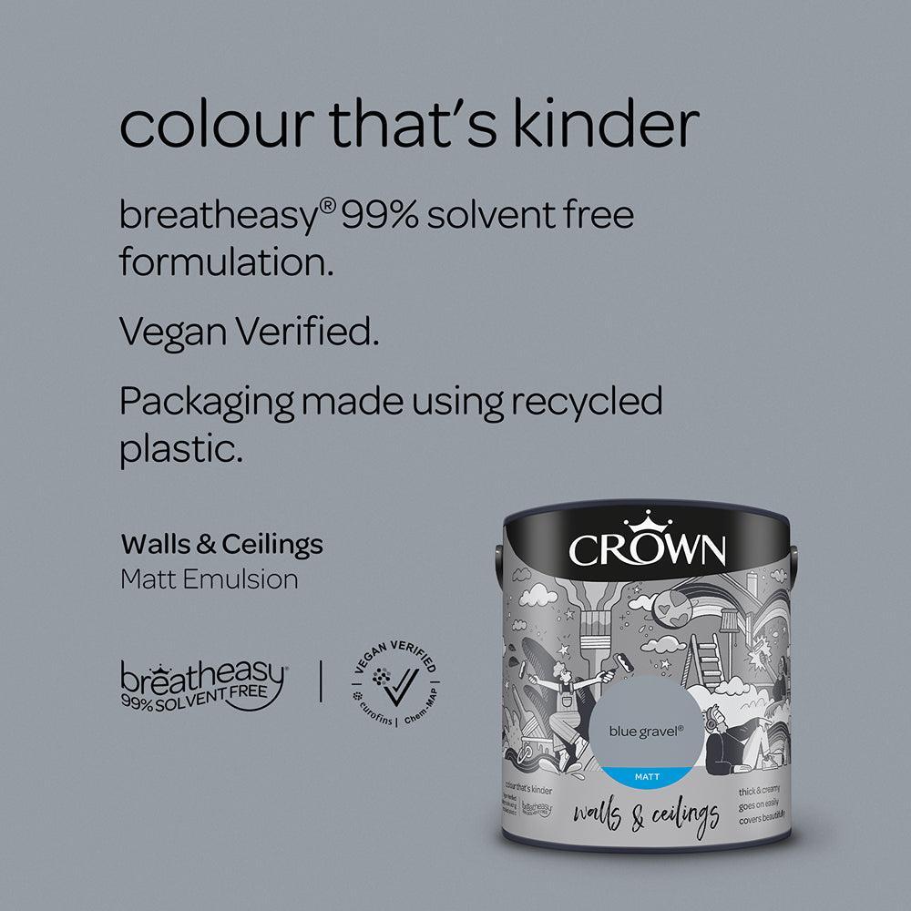 Crown Walls & Ceilings Matt Emulsion Paint | Blue Gravel - Choice Stores