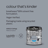 Crown Walls & Ceilings Matt Emulsion Paint | Blue Gravel - Choice Stores