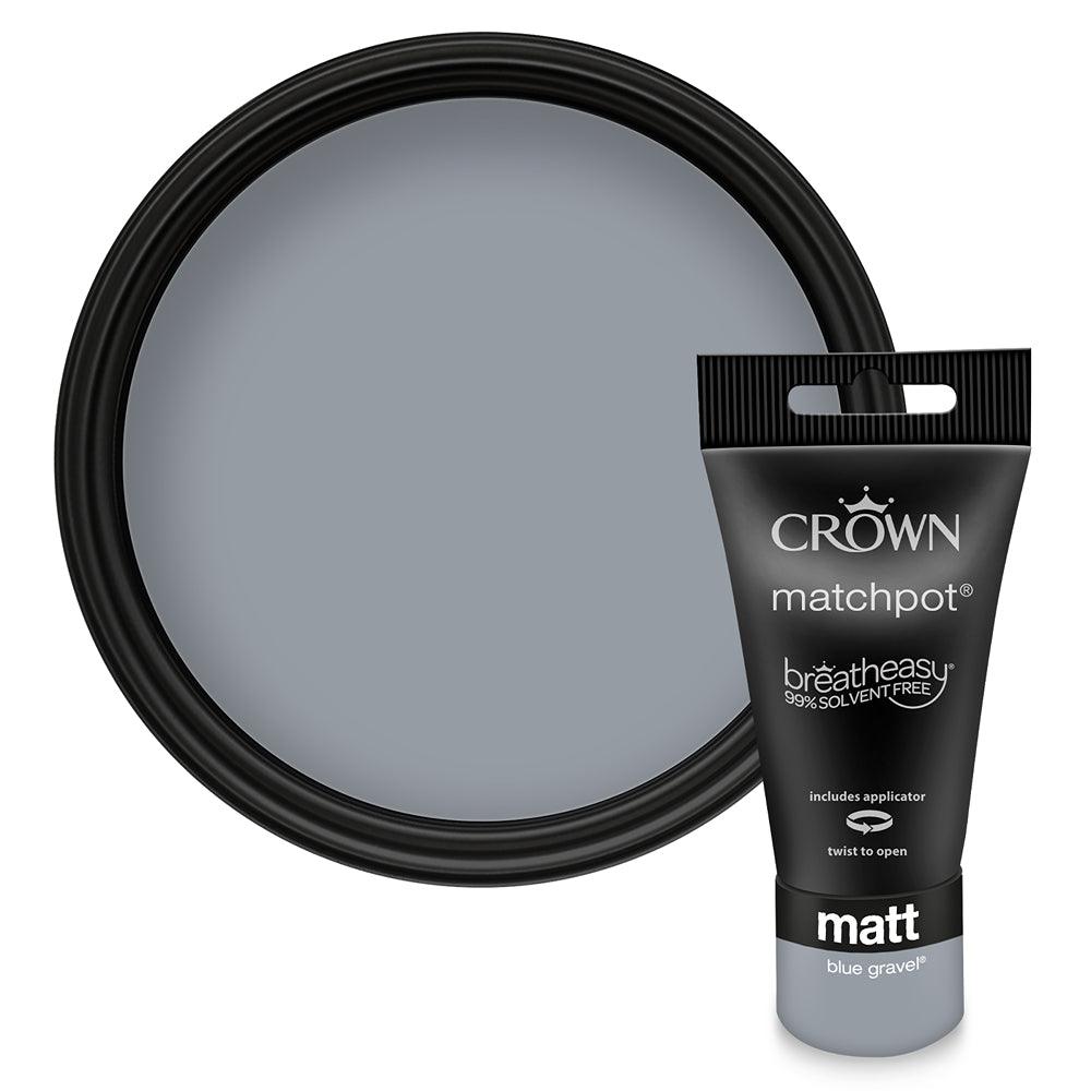 Crown Walls & Ceilings Matt Emulsion Paint | Blue Gravel | 40ml Tester - Choice Stores