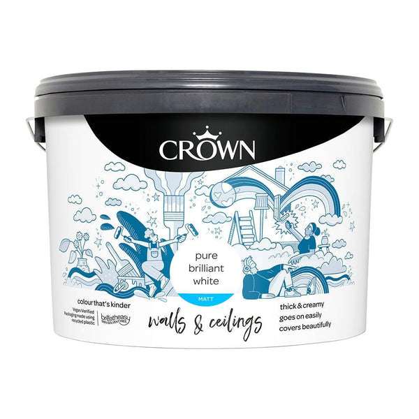 Crown Walls & Ceilings Matt Emulsion Paint | Brilliant White - Choice Stores