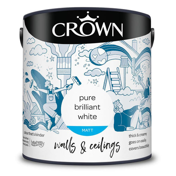 Crown Walls & Ceilings Matt Emulsion Paint | Brilliant White - Choice Stores