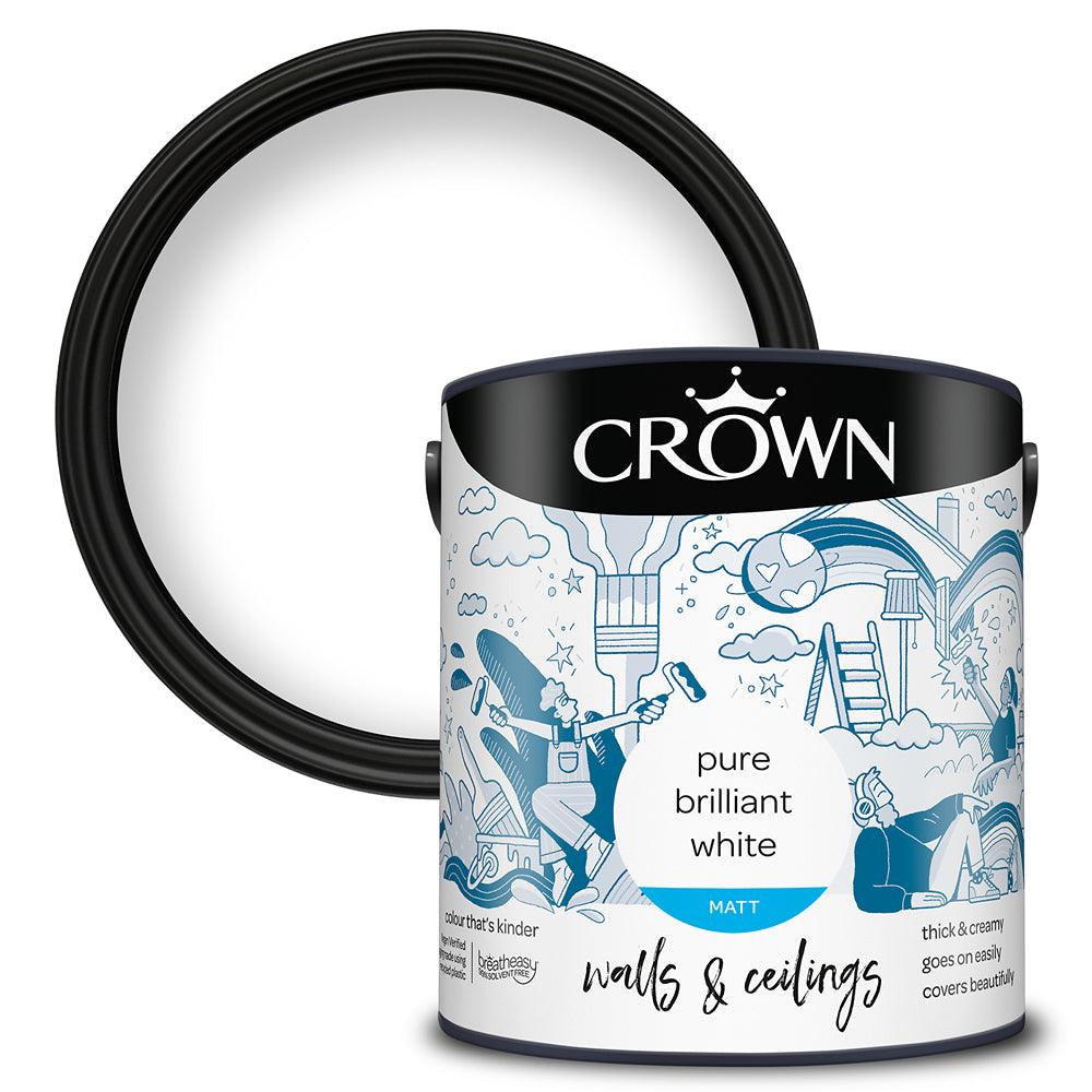 Crown Walls & Ceilings Matt Emulsion Paint | Brilliant White - Choice Stores