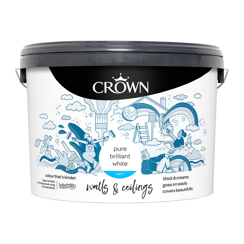 Crown Walls &amp; Ceilings Matt Emulsion Paint | Brilliant White - Choice Stores