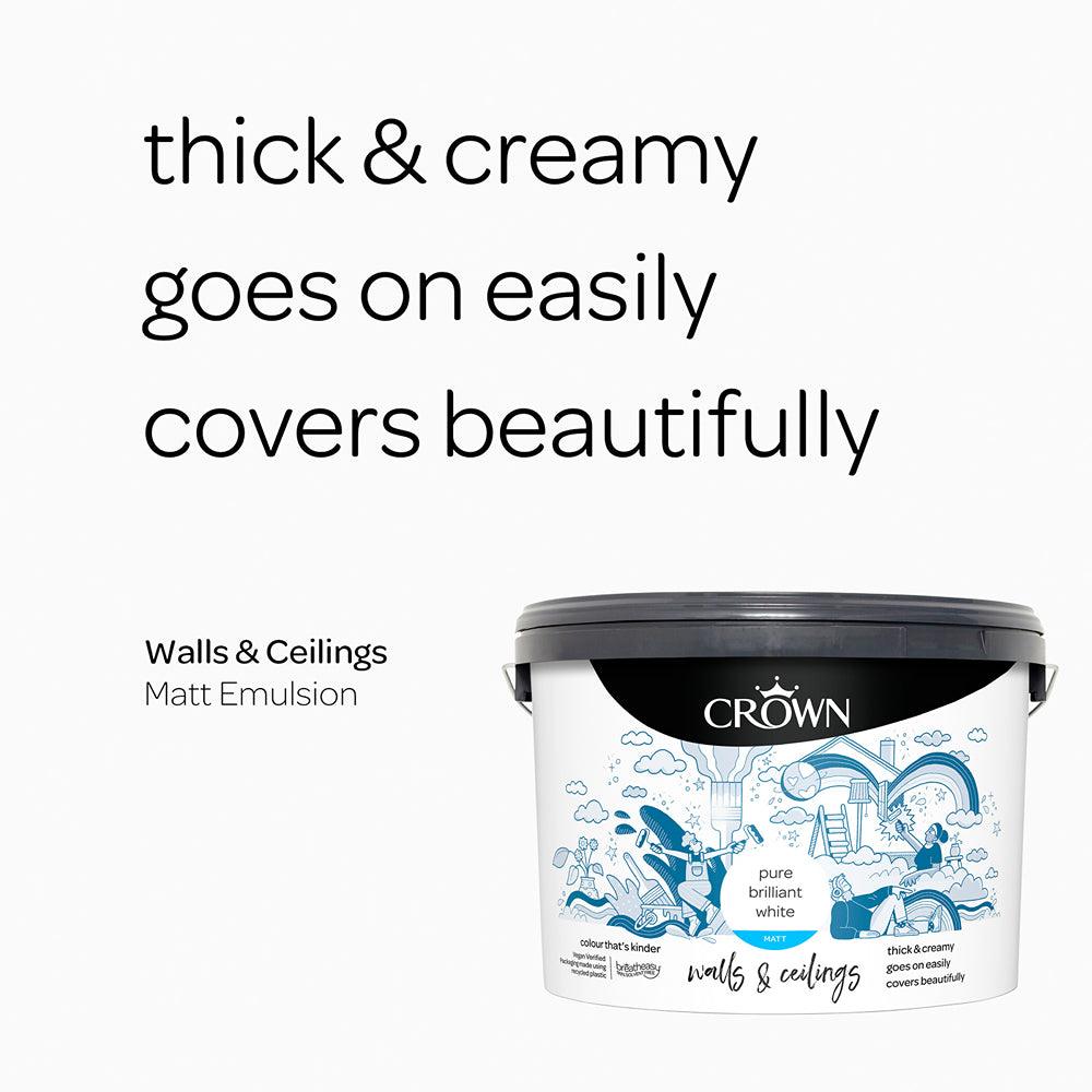 Crown Walls &amp; Ceilings Matt Emulsion Paint | Brilliant White - Choice Stores