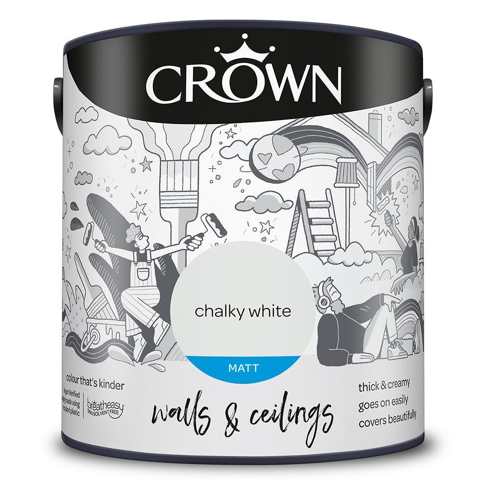 Crown Walls & Ceilings Matt Emulsion Paint | Chalky White - Choice Stores