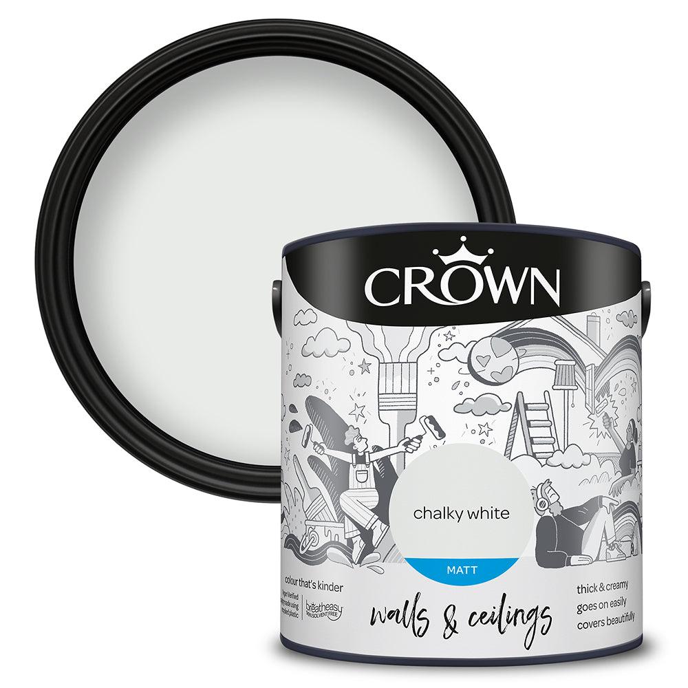 Crown Walls &amp; Ceilings Matt Emulsion Paint | Chalky White - Choice Stores