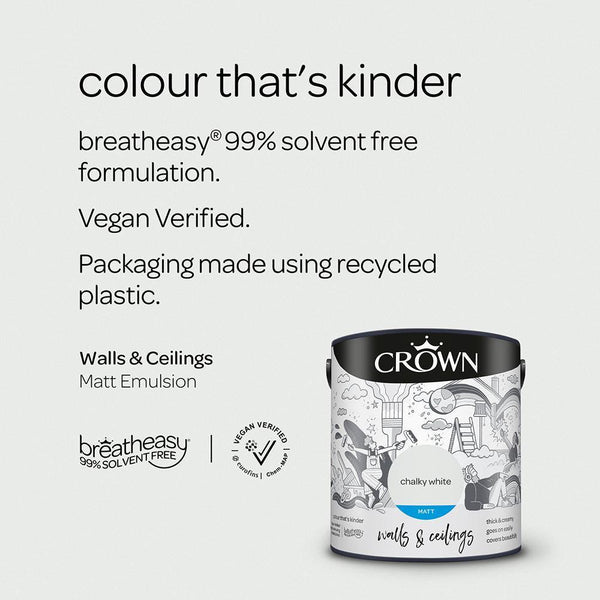 Crown Walls & Ceilings Matt Emulsion Paint | Chalky White - Choice Stores