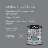 Crown Walls & Ceilings Matt Emulsion Paint | City Break - Choice Stores