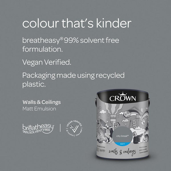 Crown Walls & Ceilings Matt Emulsion Paint | City Break - Choice Stores