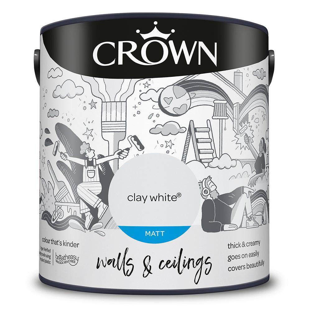 Crown Walls & Ceilings Matt Emulsion Paint | Clay White - Choice Stores