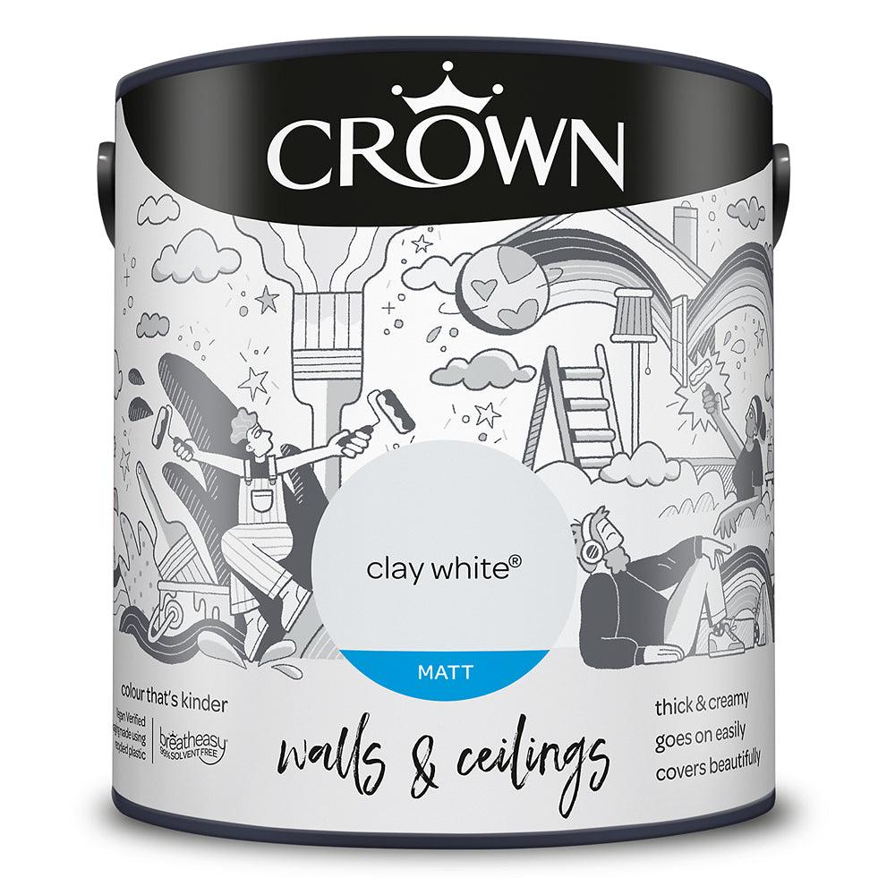 Crown Walls &amp; Ceilings Matt Emulsion Paint | Clay White - Choice Stores