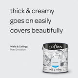 Crown Walls & Ceilings Matt Emulsion Paint | Clay White - Choice Stores