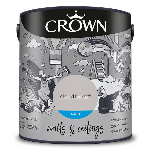 Crown Walls & Ceilings Matt Emulsion Paint | Cloud Burst - Choice Stores